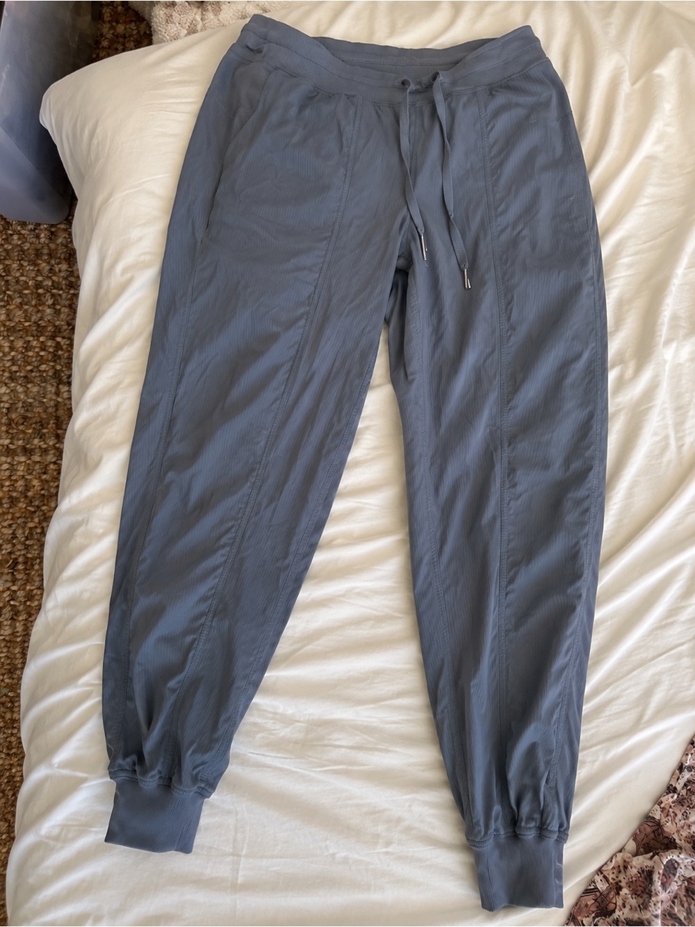 Lululemon Pants Womens 6 grey Woven Jogger Elastic Waist Zip Pocket Gym Yoga